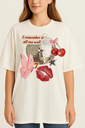 Cherry kisses oversized tee